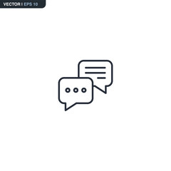 Poster - Chat, linear style sign for mobile concept and web design