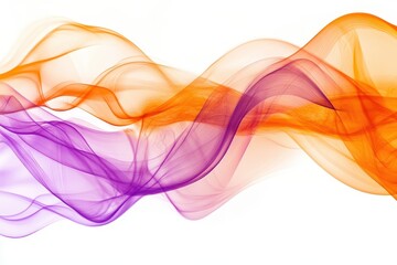 Aufkleber - Elegant orange and violet liquid waves flowing gracefully in abstract composition, Abstract orange violet liquid flowing elegant waves motion design