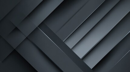 Poster - Dark grey stripes abstract tech banner graphic design. Geometric modern background. Vector illustration, no logos, no brands