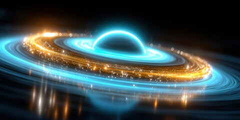 Wall Mural - A mesmerizing abstract artwork depicting a glowing galaxy in space with radiant colors.
