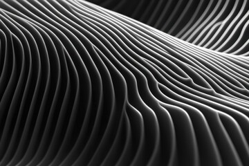 Poster - Abstract wave pattern with seamless lines creating a dynamic visual texture in monochrome tones, 4K Abstract lines in a wave pattern Seamless