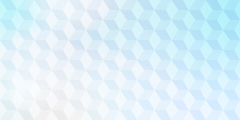 Aufkleber - Geometric cubic background, 3d pattern. Abstract background in white-blue color for design on theme of nanomaterials, scientific research, architecture, advertising materials or presentations.