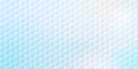 Aufkleber - Abstract background of halftone hexagons, geometric texture in gradient white-blue colors for design on theme of medicine, biotechnology, for scientific, advertising materials and presentations
