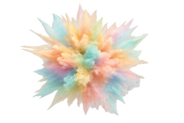 Poster - Vibrant multicolored powder bursting, splattering vivid pigments against transparent backdrop, displaying dynamic color explosion with high-energy visual impact