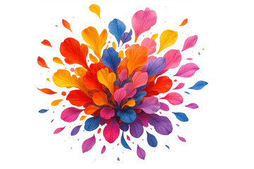 Poster - Vivid flower petals bursting, creating dynamic visual energy with transparent background, ideal for graphic design