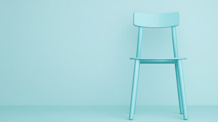 Aufkleber - Monochromatic blue chair against a matching backdrop, creating a minimalist and serene scene. The simplicity highlights the chair's form.