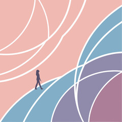 Poster - Minimalist abstract background featuring flat vector shapes and a clean design suitable for various creative projects offering a modern and simple aesthetic with vibrant color