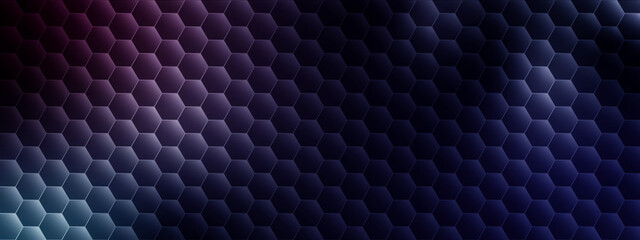 Aufkleber - Abstract geometric background featuring a hexagonal grid in dark tones, ideal for data visualization, network diagrams, and tech-related graphics. copy space