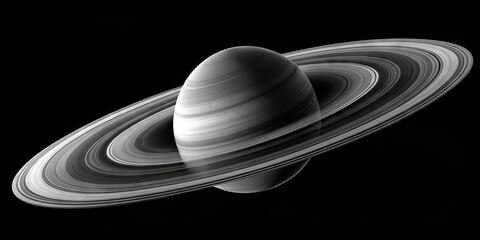 Wall Mural - saturn, the sixth planet from the sun, is showcased in striking detail, highlighting its magnificent
