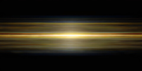 Poster - Radiating golden lines stretch horizontally across a dark background, creating a mesmerizing effect that draws viewers in. The light centralizes, enhancing the abstract style