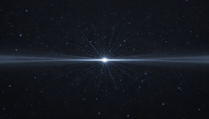 Wall Mural - bright starlight emerges from a singular point, casting beams across a vast, dark cosmic expanse fil
