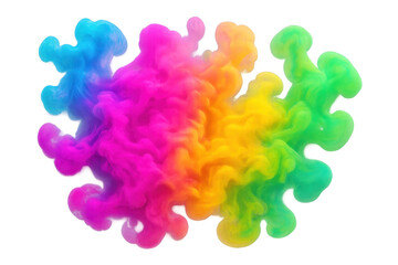Poster - Vibrant smoke cloud spreading against transparent backdrop, generating dynamic visual effect