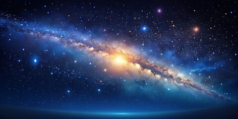 Wall Mural - an awe-inspiring view of a spiral galaxy showcasing brilliant stars and vibrant cosmic colors, creat