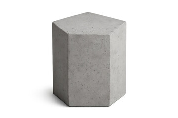 Aufkleber - Hexagonal concrete pedestal with clean lines, casting soft shadow against transparent surface, emphasizing minimalist architectural aesthetic and product presentation