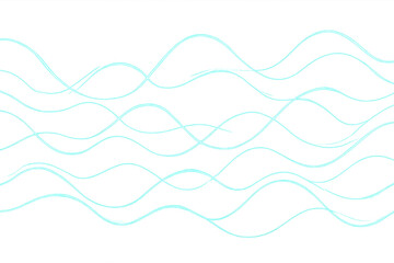 Aufkleber - Turquoise luminescent waves undulating across transparent backdrop, generating dynamic, fluid visual experience