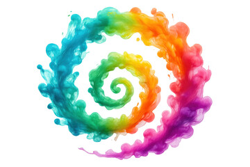 Poster - Colorful smoke forming a spiral shape isolated on transparent background, perfect for creative projects