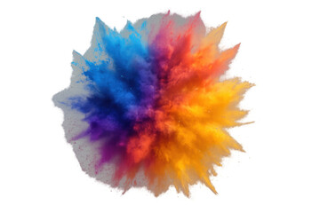 Poster - Colorful powder bursting, dispersing vibrant pigment dust particles across transparent surface with dynamic, explosive motion