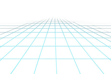 Aufkleber - Glowing perspective grid creating a virtual space on transparent background, ideal for digital and futuristic compositions