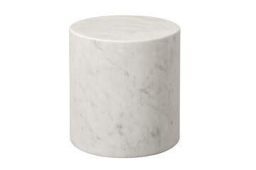 Aufkleber - White marble cylinder on transparent background, perfect for showcasing products or adding a touch of modern elegance to designs