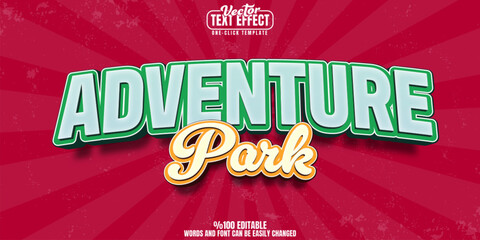 Poster - Adventure editable text effect, customizable vintage and travel 3d font style