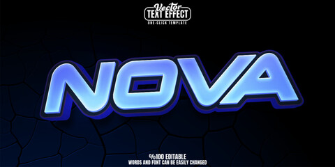 Poster - Nova editable text effect, customizable space and explosion 3d font style