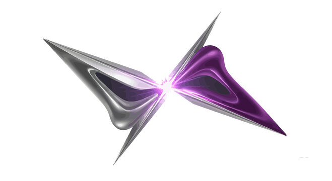 Abstract Metallic Butterfly Shape