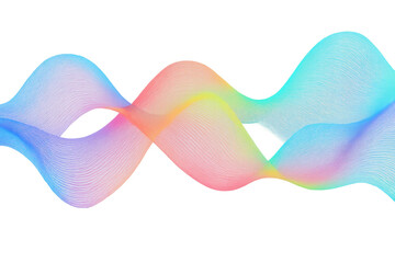 Aufkleber - Smooth pastel gradient wave lines forming an abstract design element on transparent background