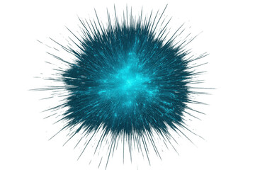 Poster - Abstract blue explosion with radiating spikes on transparent background, ideal for visual effects and motion graphics