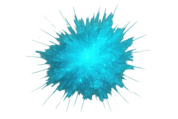 Poster - Bright blue explosion with sparks on a transparent background, ideal for visual effects and motion graphics