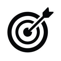Poster - Target bullseye dartboard with arrow vector icon illustration for business and marketing success
