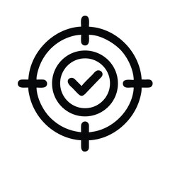 Poster - Target check mark icon vector illustration for success achievement and goal completion design element