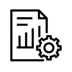 Poster - Data analysis automation report with cogwheel icon for business intelligence and analytics process