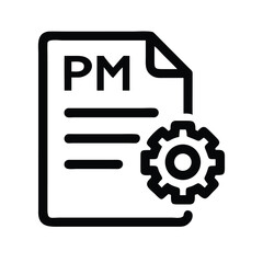 Poster - Project management document settings icon for business process and development optimization plan tool