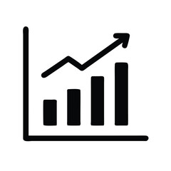 Poster - Growth chart analysis graph icon vector illustration showing business success and market trend upswing