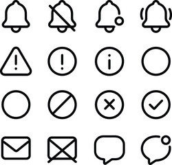 Poster - Simple Outline Notification Alert Sign Shape Icon UI UX Elements