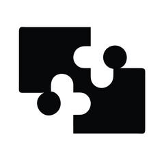 Poster - Black and white puzzle pieces vector illustration for problem solving and teamwork concepts design element