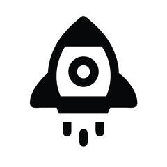 Poster - Rocket ship launch icon vector illustration for startup business and space exploration projects