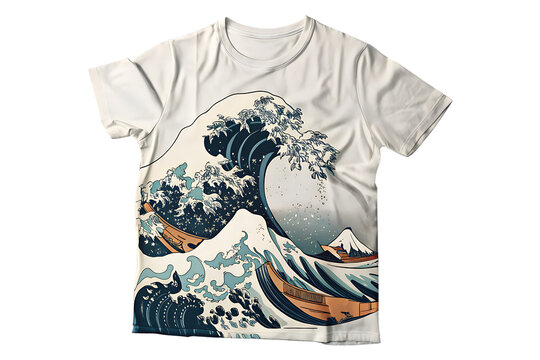 Great Wave T-Shirt A Classic Artwork Reimagined on AI generated by PNG