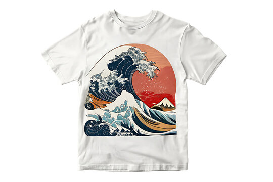 Great Wave T-Shirt A Classic Artwork Reimagined on AI generated by PNG
