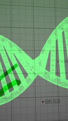 Poster - Animation of data processing over dna strand over white background