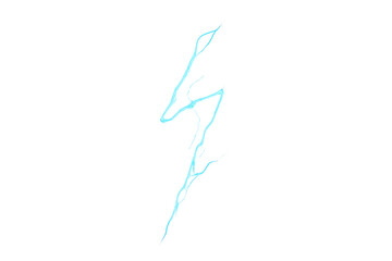 Poster - Electric blue lightning bolt on transparent background, ideal for visual effects and design projects