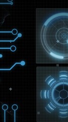 Poster - Animation of scope scanning and data processing over screens and computer circuit board