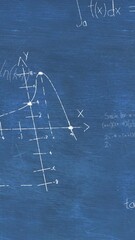 Poster - Animation of mathematical data processing on blue background