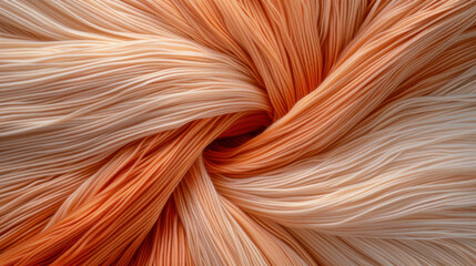 Poster - Soft fiber texture background with layered strands in warm peach and cream tones, creating soothing and inviting visual. gentle swirls evoke sense of calm and creativity