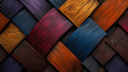 Poster - Textured woven pattern featuring vibrant colors and embossed surfaces, creating visually striking abstract design that evokes sense of depth and artistry