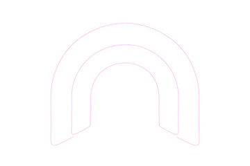 Aufkleber - Pink arches forming architectural tunnel, geometric design element with transparent overlapping curved lines