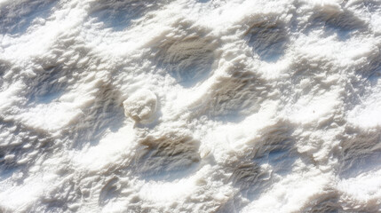 Poster - Abstract snowy surface with bright highlights and subtle textures creates serene winter landscape. soft white tones evoke sense of calm and tranquility