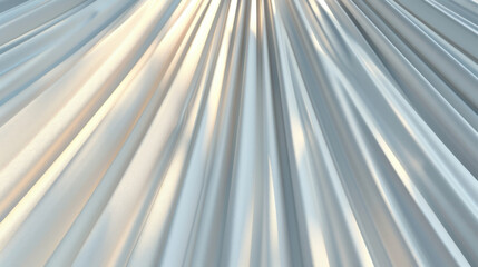 Poster - Soft light rays illuminate flowing fabric, creating serene and elegant atmosphere. smooth texture and gentle folds evoke sense of calm and sophistication