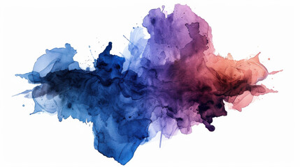 Poster - Abstract watercolor texture with flowing blue, purple, and red hues creating vibrant and dynamic visual effect. This artwork evokes sense of creativity and fluidity