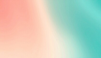 Poster - Abstract Pastel Gradient Background With Mint Green And Coral Pink Colors Delicate Film Grain And Smooth Texture